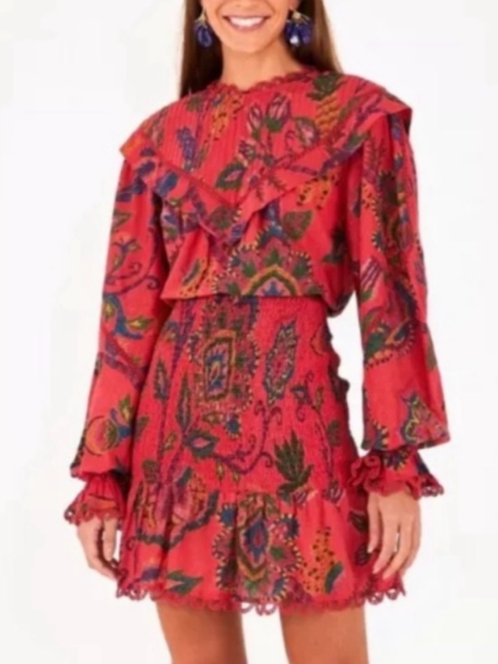 FARM RIO Sunset Tapestry Blush Pink Mini Dress - New With Tags, Large